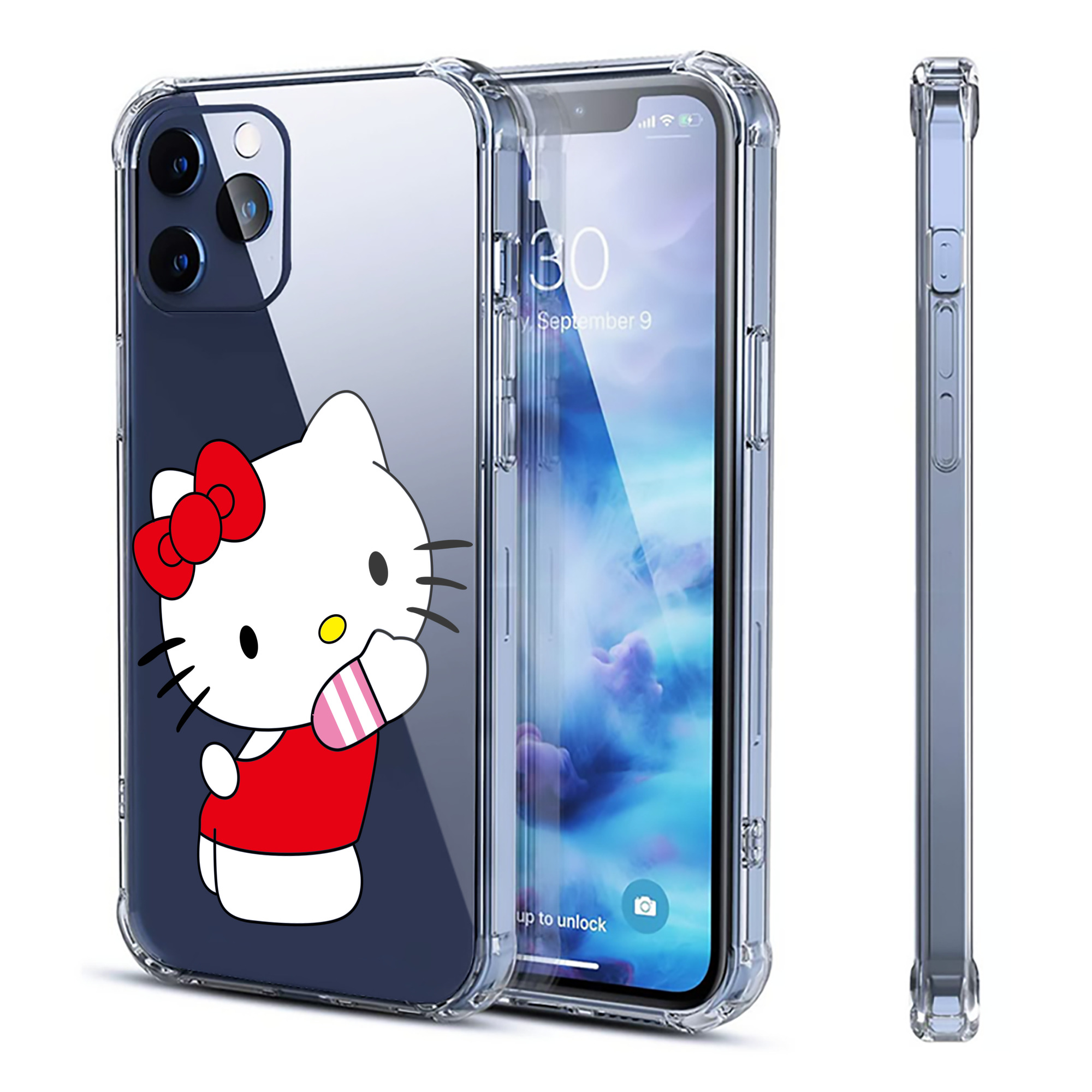 （画像用） Hello Kitty ハローキティ 【iPhone 12シリーズ対応】透明スマホケース（クリアソフトケース）